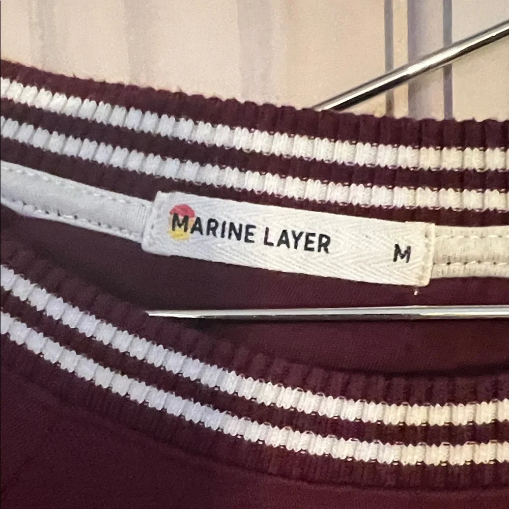 🐝 Marine Layer Burgundy Sweatshirt and sweat pants M EUC - Picture 2 of 13